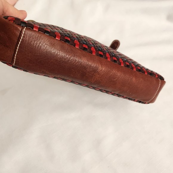 Vera Pelle Avorio Italy Leather Brown/ Multicolor Lady Crossbody/ Shoulder Purse - Picture 7 of 16